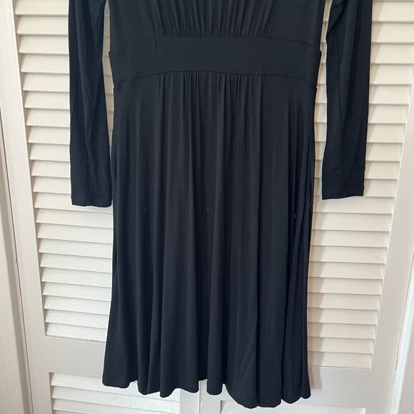 Boden Thea Short Jersey Dress 6 black long sleeves - Picture 7 of 10